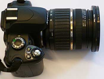 Kamera mit Filteradapter
